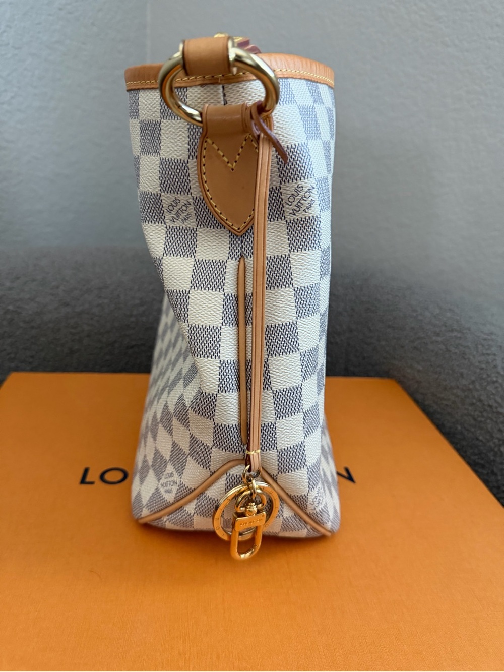 Louis Vuitton Damier Azur Shoulder Hobo with Pink Interior - Picture 2 of 11